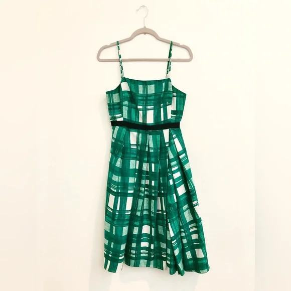 green maternity cocktail dress Green Gingham Eliza Midi Dress main image 1